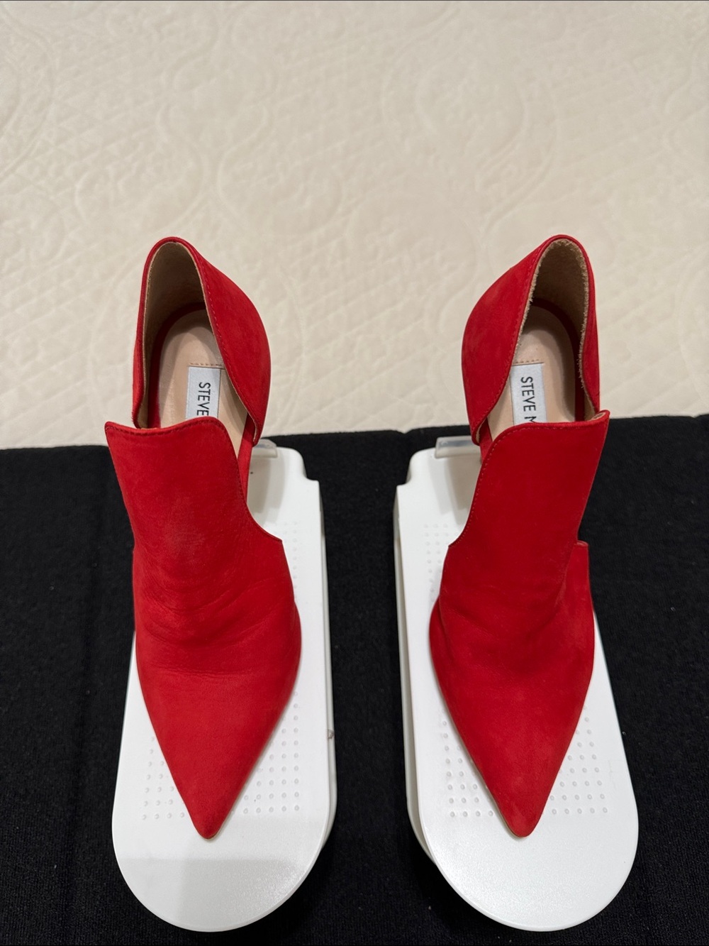 Steve Madden Red Suede Pointed-Toe Slip-On Heels 7.5